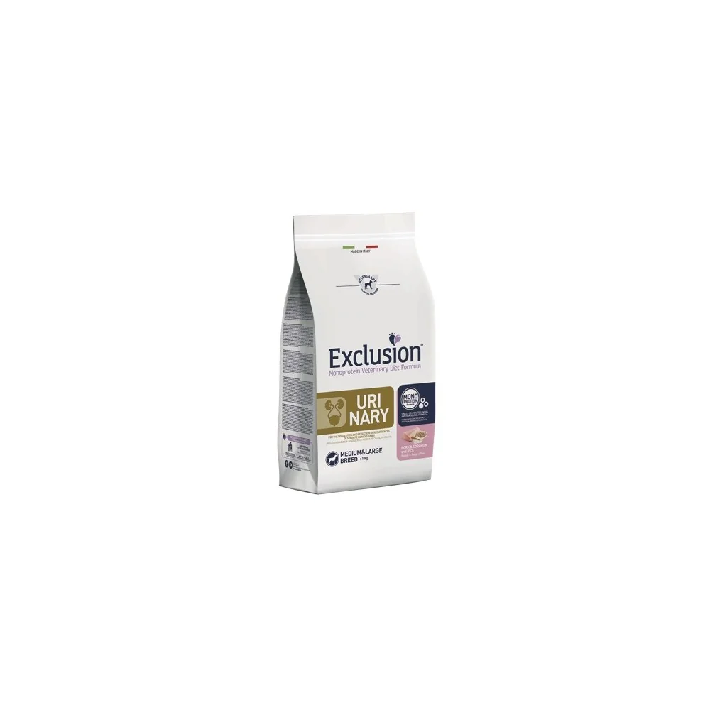 ExclusionExclusion Diet Urinary Medium/Large Breed maiale, sorgo e riso