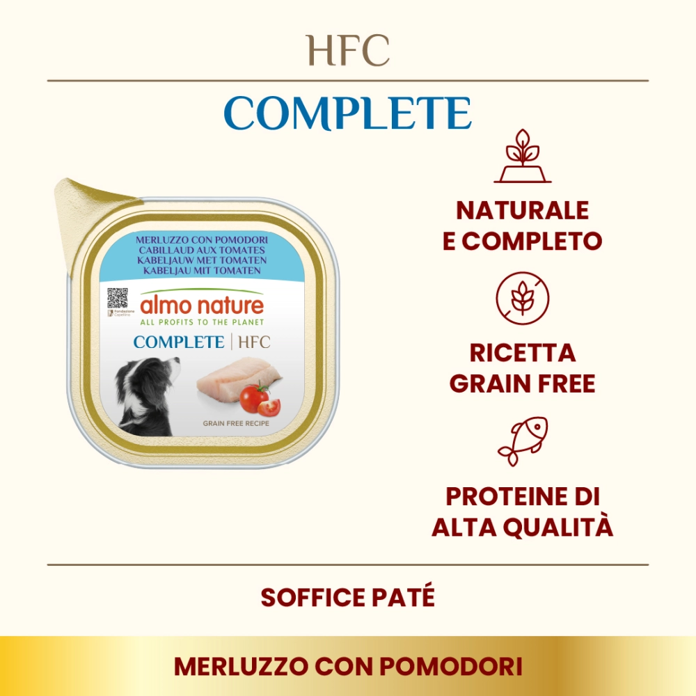 Almo NatureAlmo Nature HFC Complete per cani (merluzzo con pomorodi)