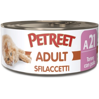 Petreet A21 Adult Sfilaccetti (Tonno con Pollo)